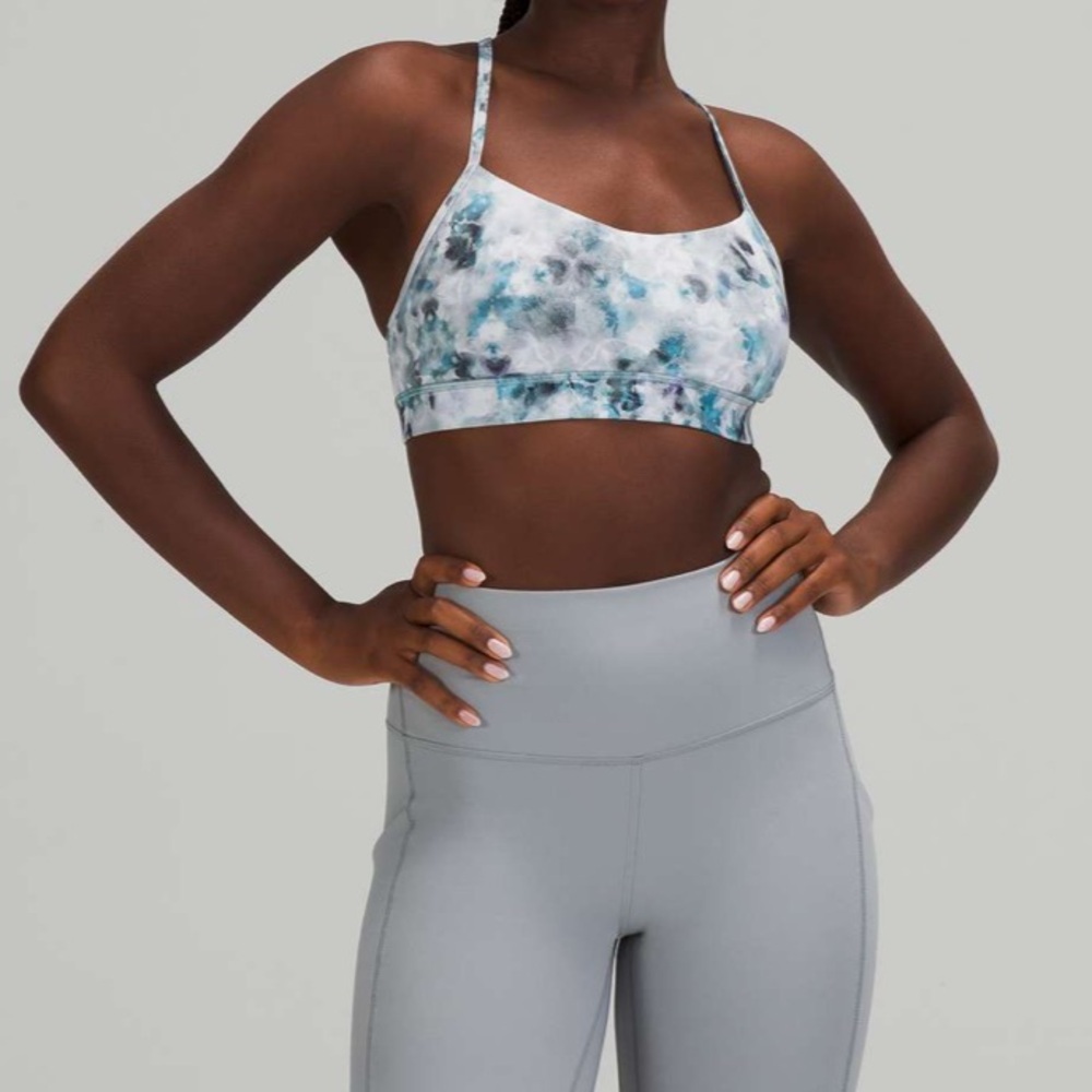 Lululemon Flow Y Nila Kaleidofloral Multicolor Sports Bra Size 10 - Picture 2 of 7